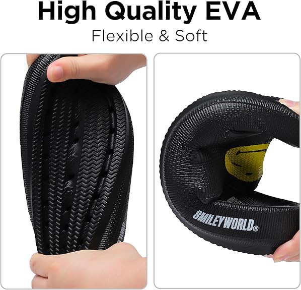 SmileyWorld® Cloud Slides for Women and Men Smiley Face Pillow Slippers Non Slip Quick Drying Shower Shoes EVA Flat Sandals