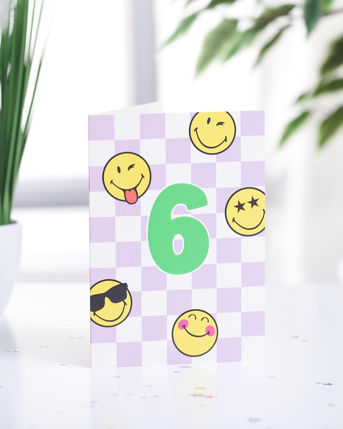 UK Greetings | Smiley World 6th Birthday Card | Happy Birthday Gifts | Him, Boys, Men | Silver Foil Design | With Envelope | 13.3x18.4cm