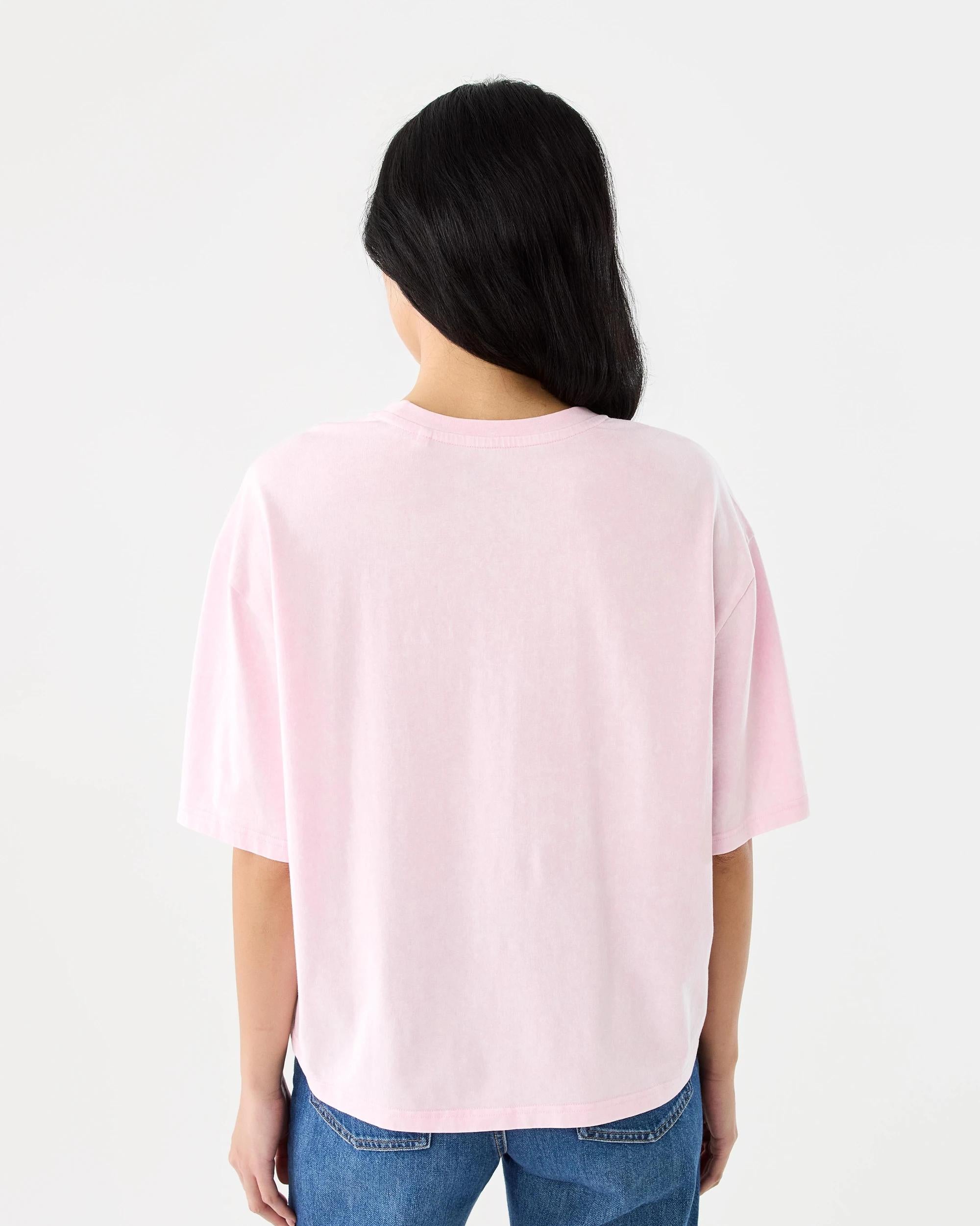 S.W.Smiley License Short Sleeve Oversized Chopped T-shirt