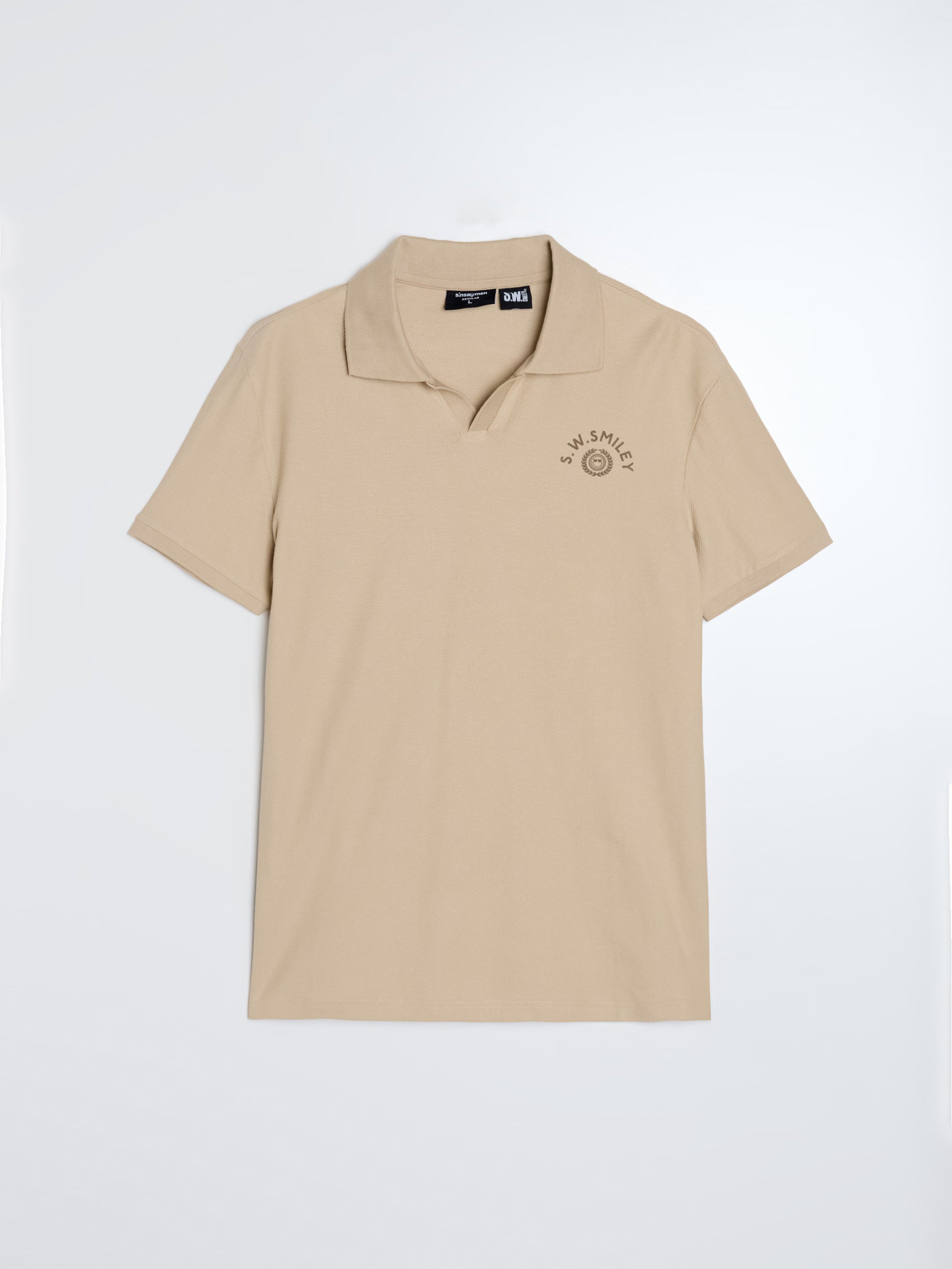 Cotton polo shirt with S.W.SMILEY print