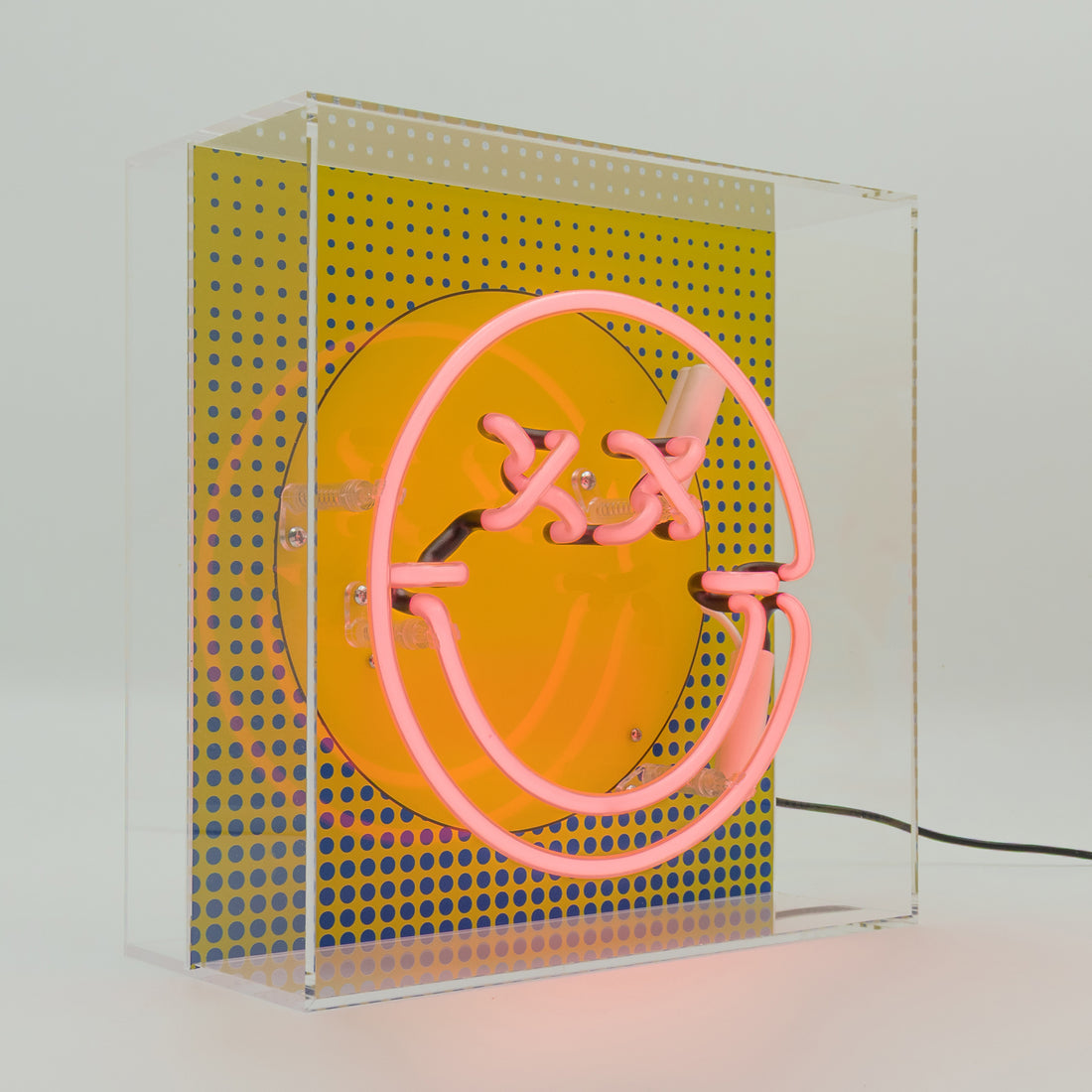 Fun Smile Pink: S.W.Smiley Acrylic Box Glass Neon