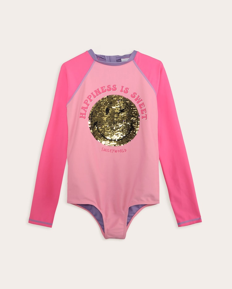 Children's sequined swimsuit 8-16 years - pink | SmileyWorld