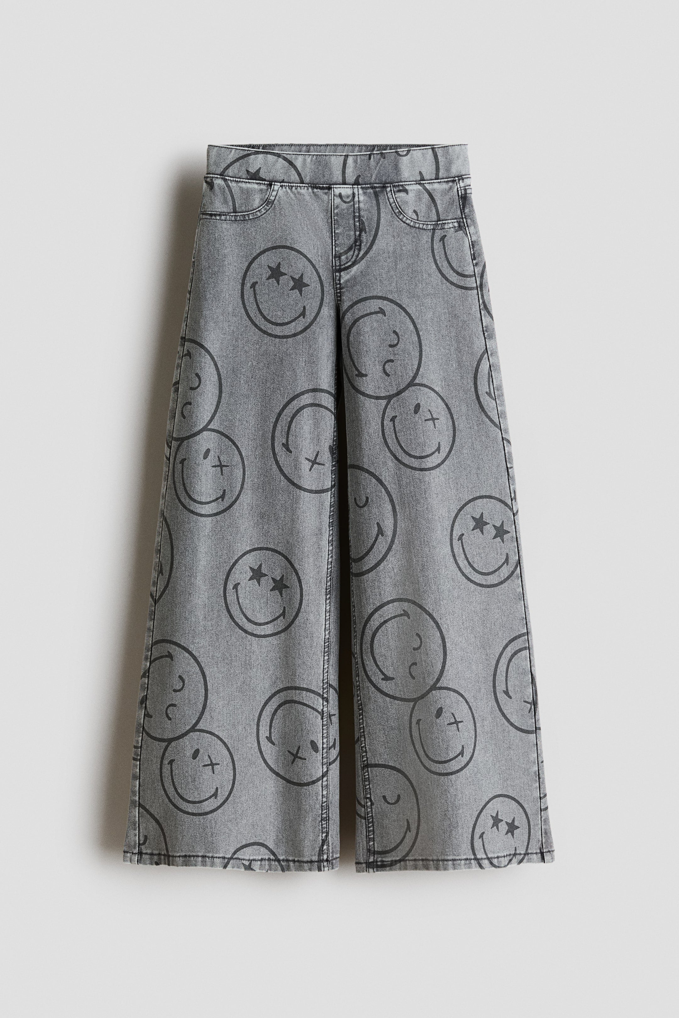 Wide denim-look trousers