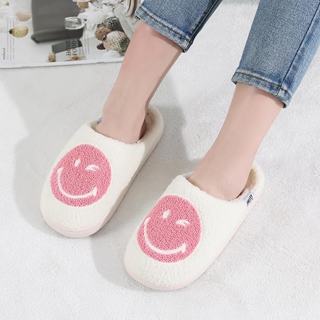 SMILEYWORLD® Women's Slippers Soft Fluffy Memory Foam Mens Indoor House Shoes