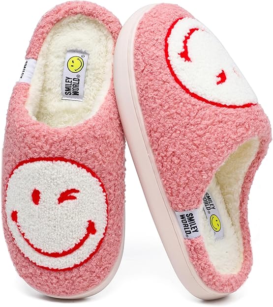 SMILEYWORLD® Women's Slippers Soft Fluffy Memory Foam Mens Indoor House Shoes
