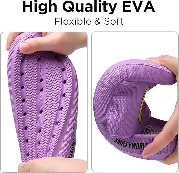 SmileyWorld® Cloud Slides for Women and Men Smiley Face Pillow Slippers Non Slip Quick Drying Shower Shoes EVA Flat Sandals