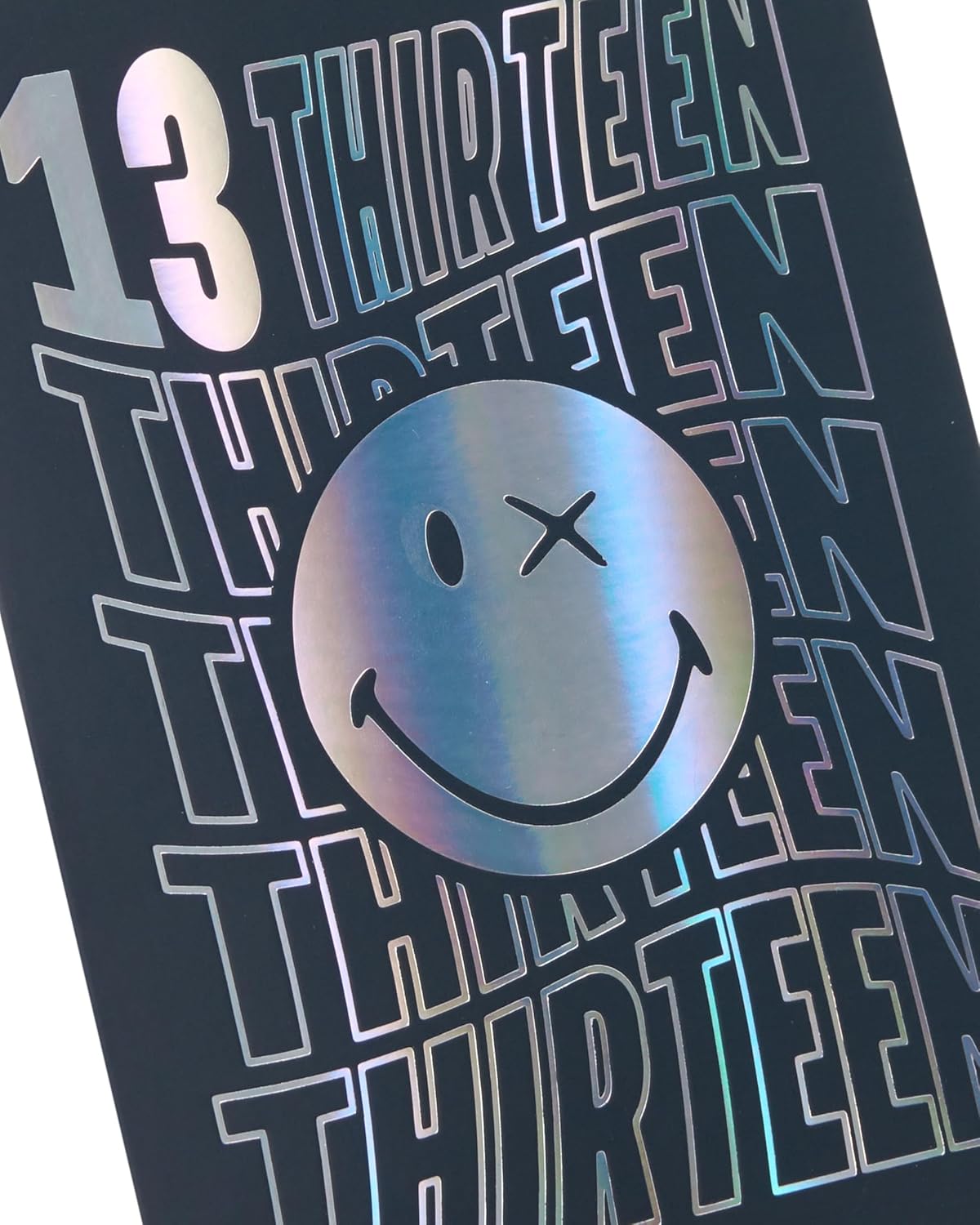 UK Greetings | Smiley World 13th Birthday Card for Him | Happy Birthday Gifts | Him, Boys, Men | Silver Foil Design | With Envelope | 133 x 184 mm