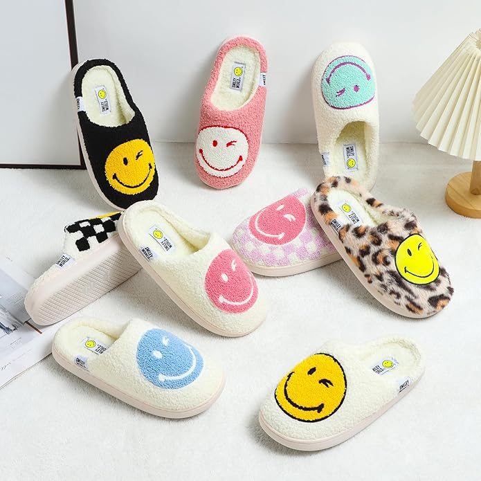 SMILEYWORLD Slippers Girls Boys Slippers Winter Plush Non-Slip Indoor Slippers for Children