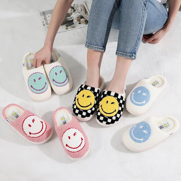 SMILEYWORLD Slippers Girls Boys Slippers Winter Plush Non-Slip Indoor Slippers for Children