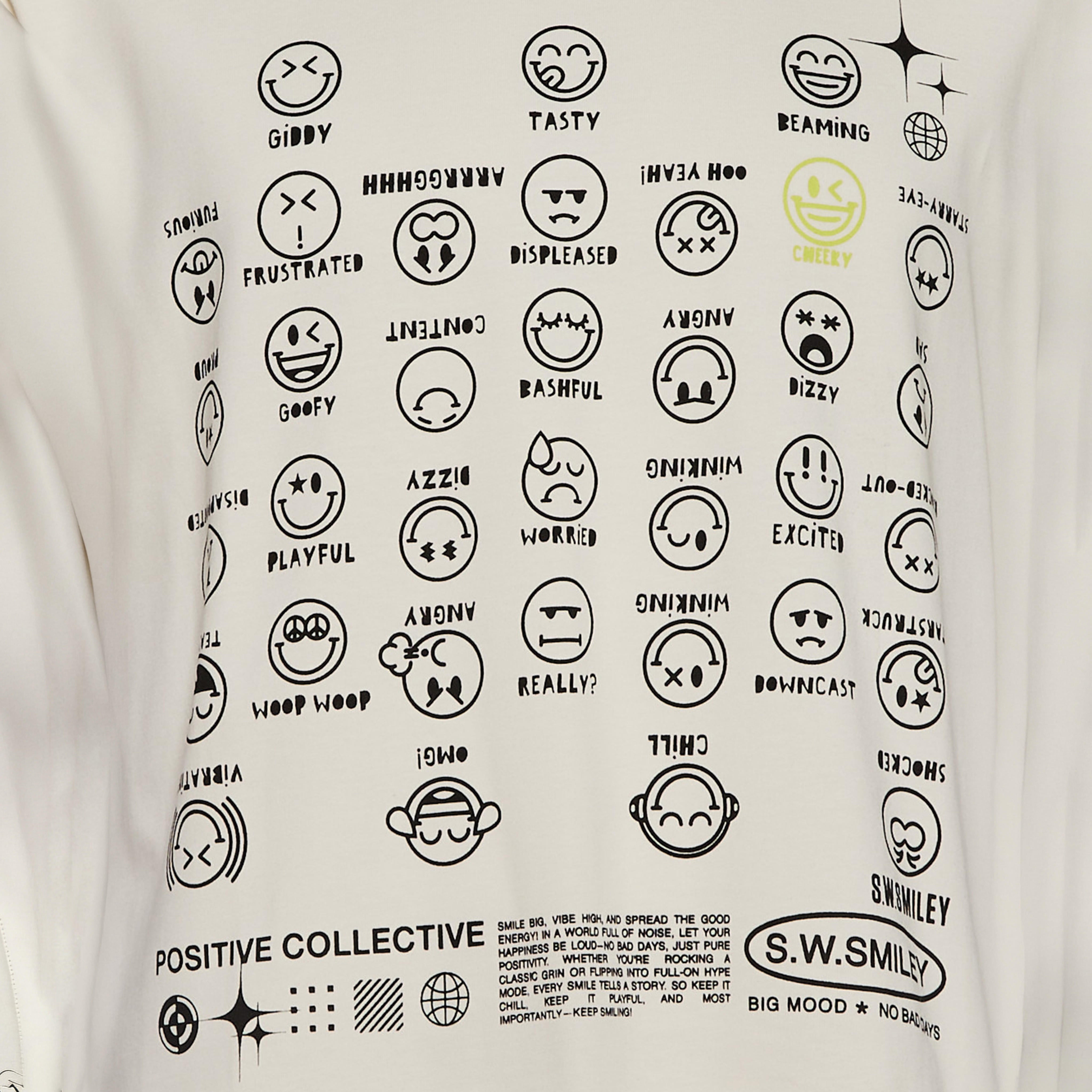 Men Regular Fit Crew Neck Short Sleeve S.W.Smiley Print T-shirt
