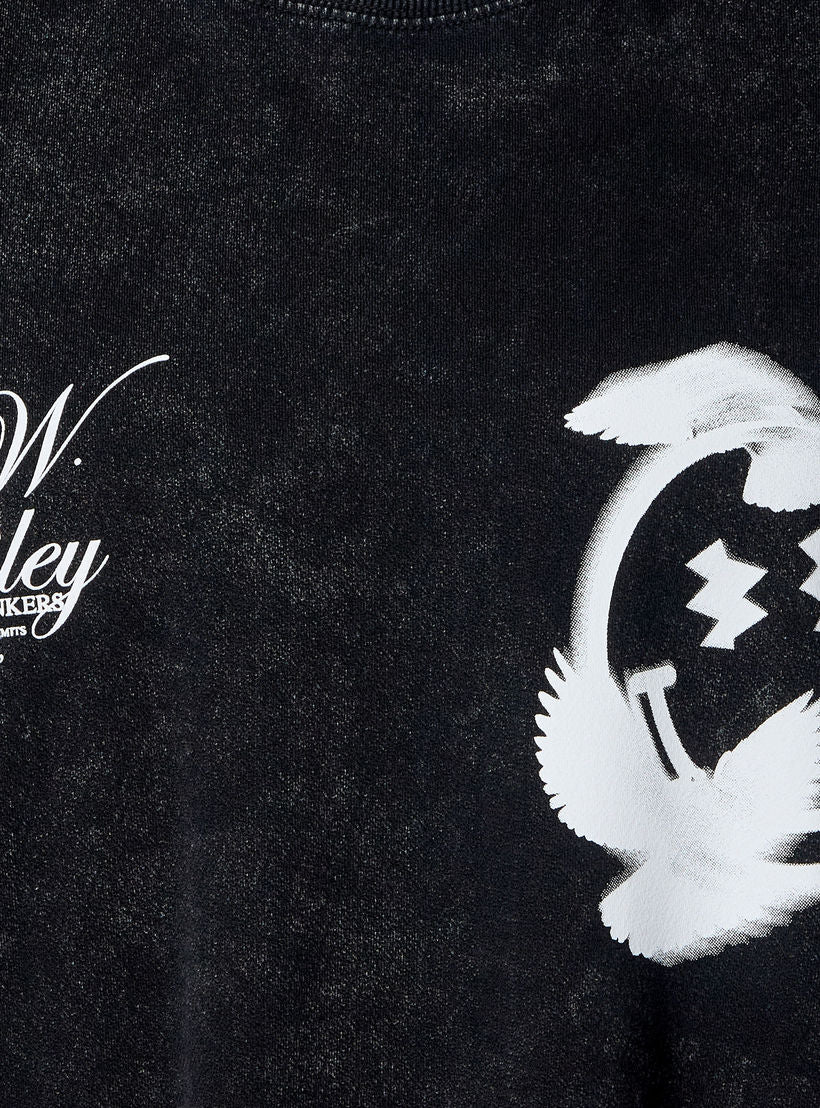 Men Regular Fit Crew Neck Short Sleeve S.W.SMILEY Print T-shirt