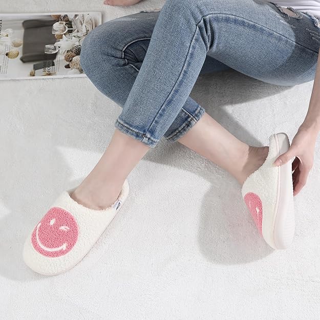 SMILEYWORLD® Women's Slippers Soft Fluffy Memory Foam Mens Indoor House Shoes