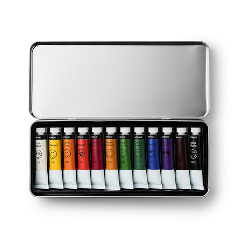 Artsmile & SmileyWorld® Acrylic Colours, Set of 12*12ml