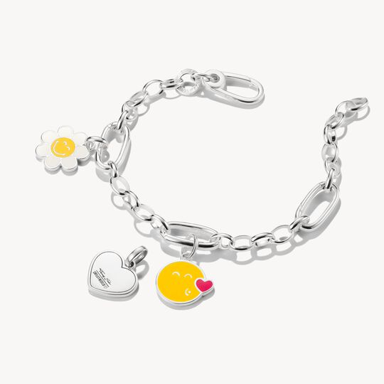 Silver SMILEYWORLD® Heart Charm Pendant Connect