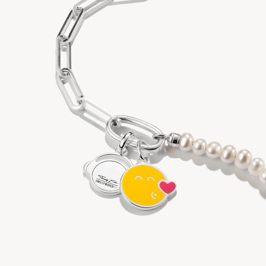 Silver SMILEYWORLD® Headphones Charm Pendant Connect