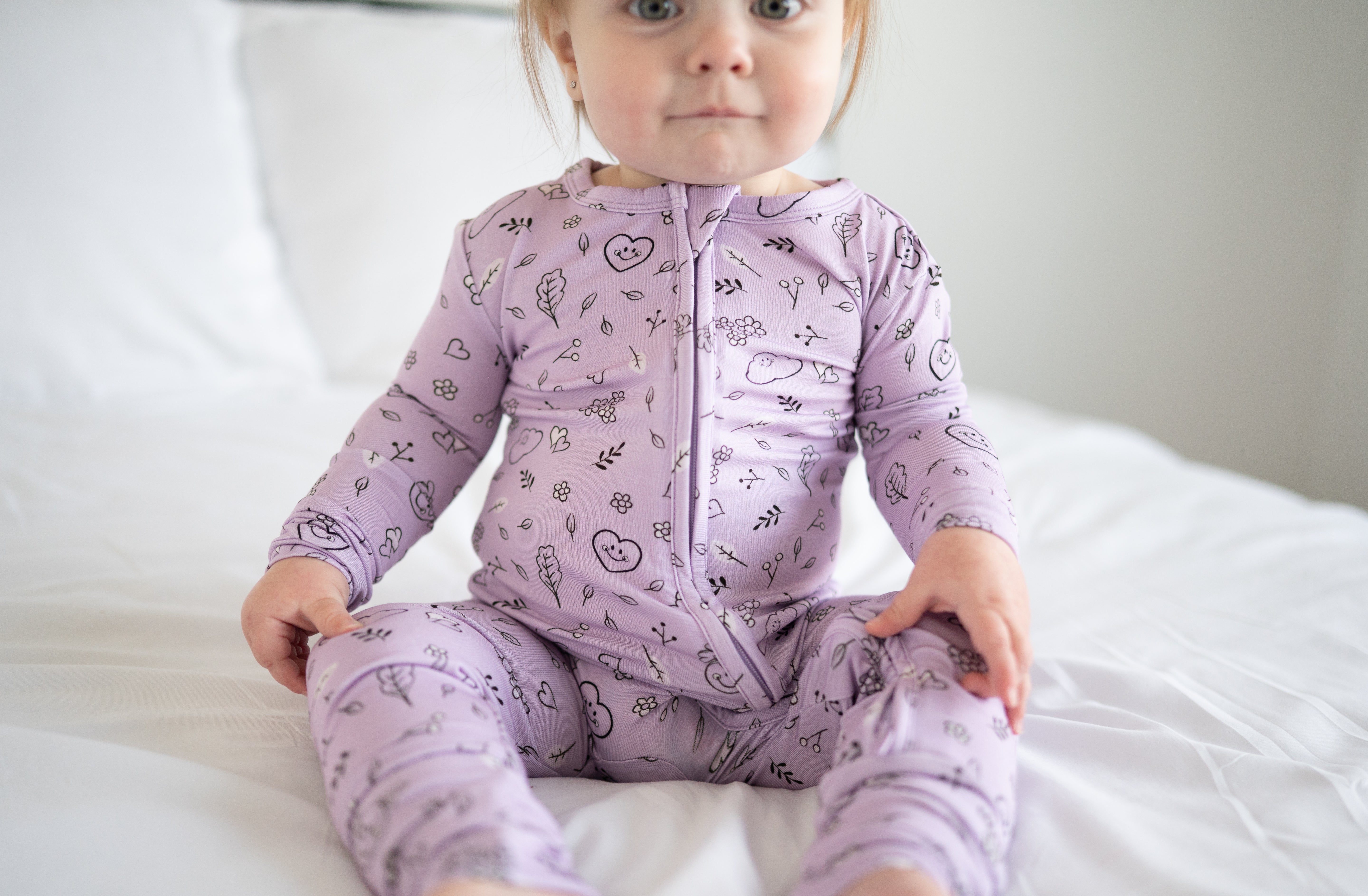 Flexi-Fit Zip PJ - Mini Smiley® Lilac Doodle - Luxe Bamboo