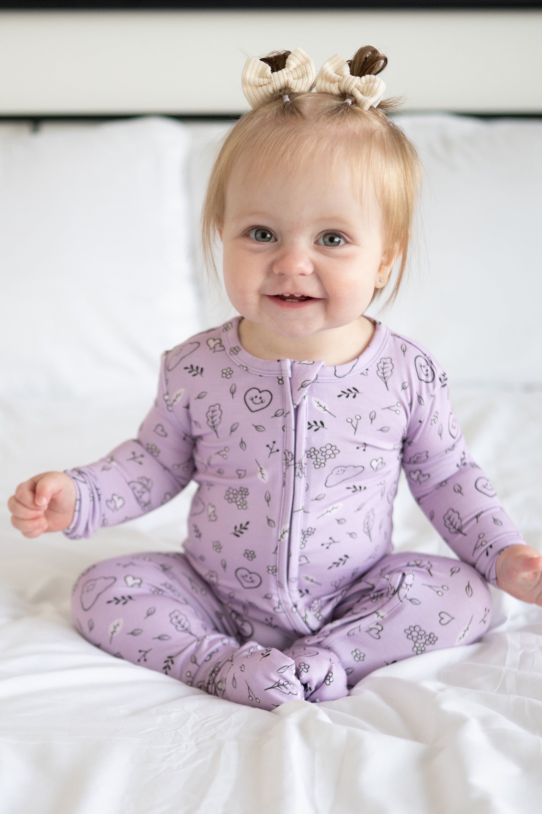 Flexi-Fit Zip PJ - Mini Smiley® Lilac Doodle - Luxe Bamboo