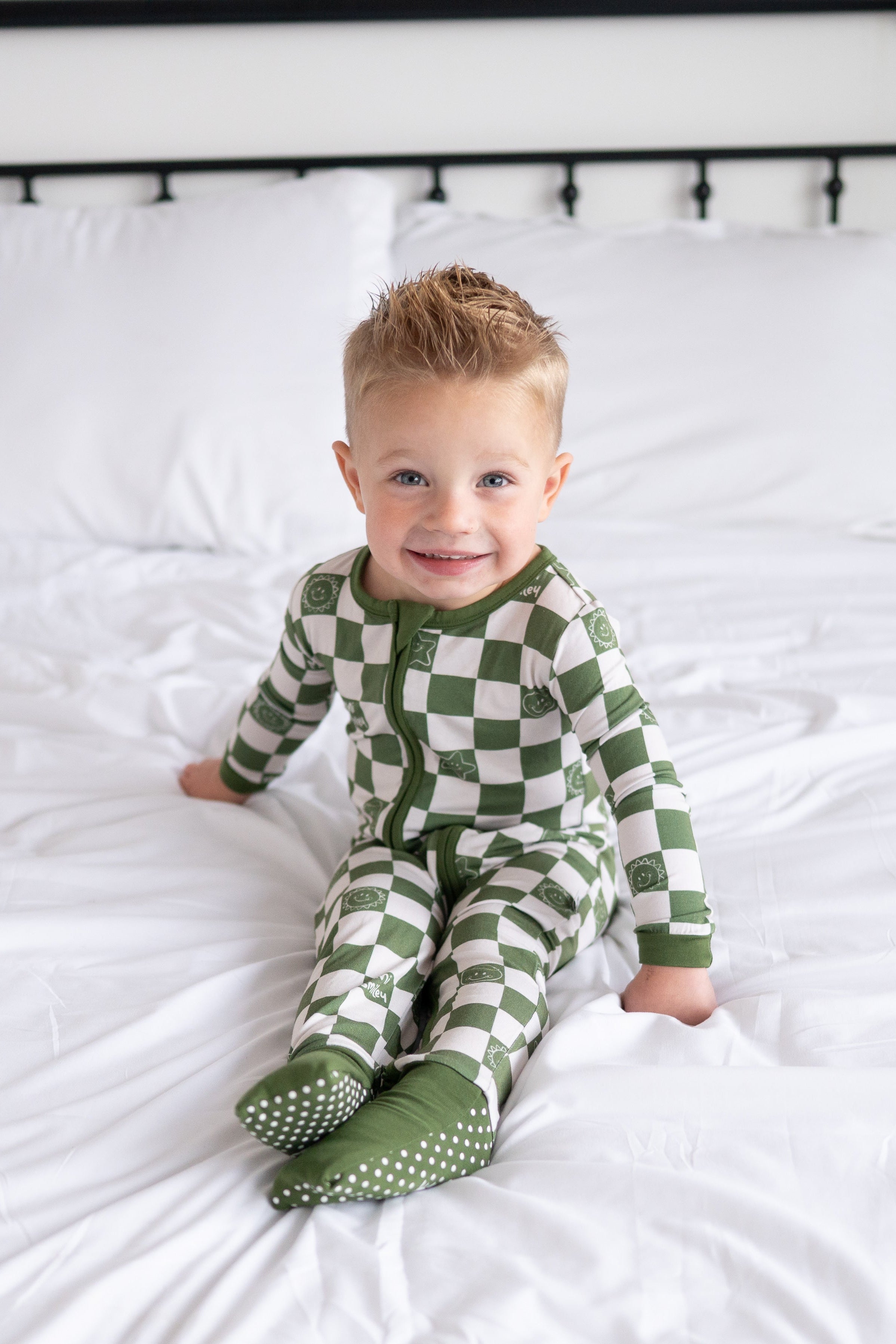 Flexi-Fit Zip PJ - Mini Smiley® Check - Luxe Bamboo