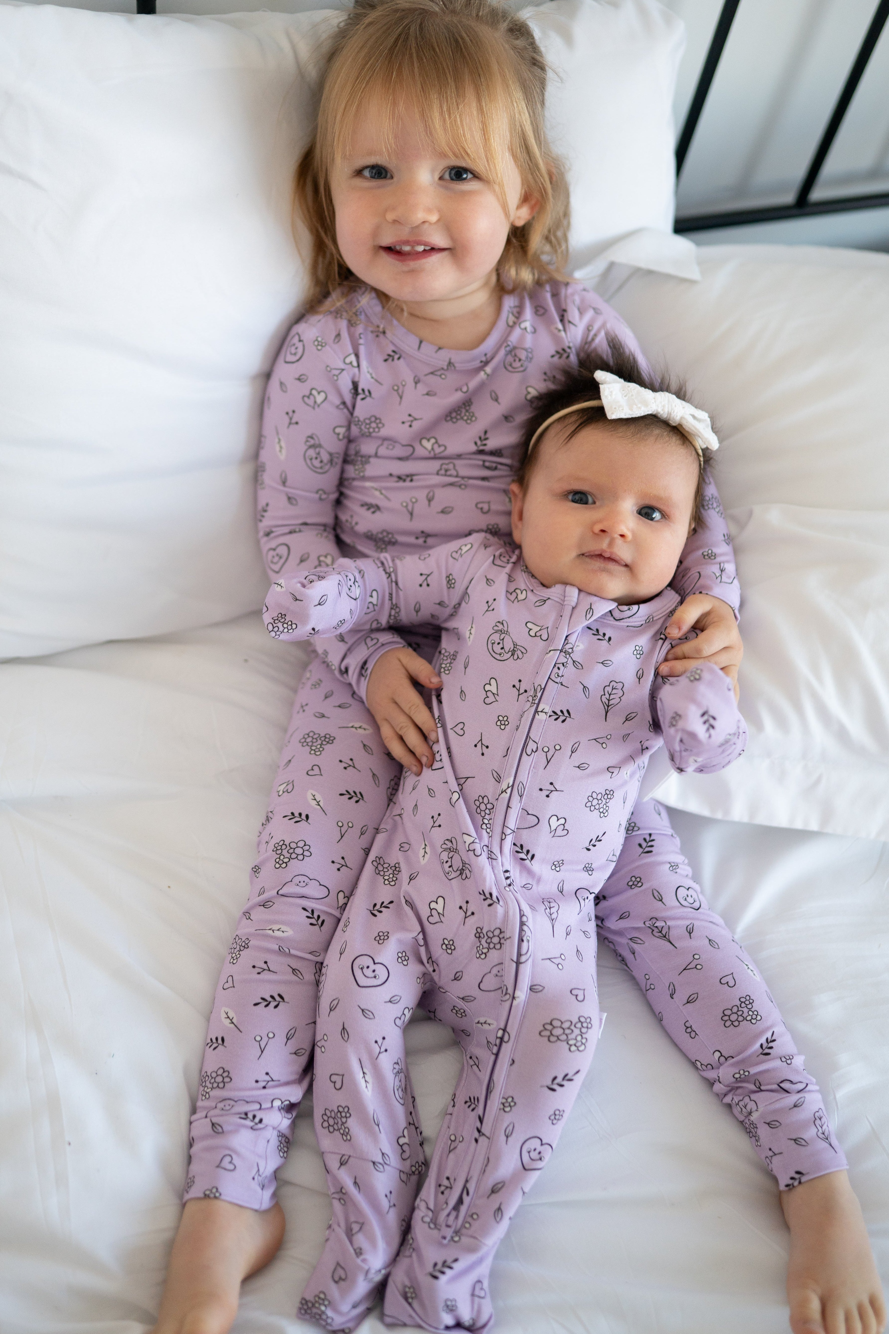Classic Fit PJ Set - Mini Smiley® Lilac Doodle - Luxe Bamboo