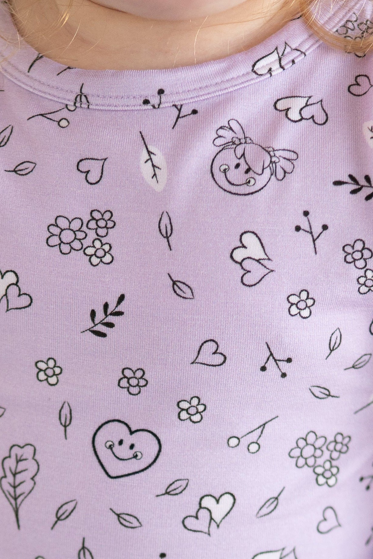 Classic Fit PJ Set - Mini Smiley® Lilac Doodle - Luxe Bamboo