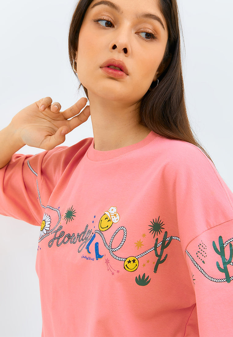 SmileyWorld - T-shirt Oversize Material Katun - Helga