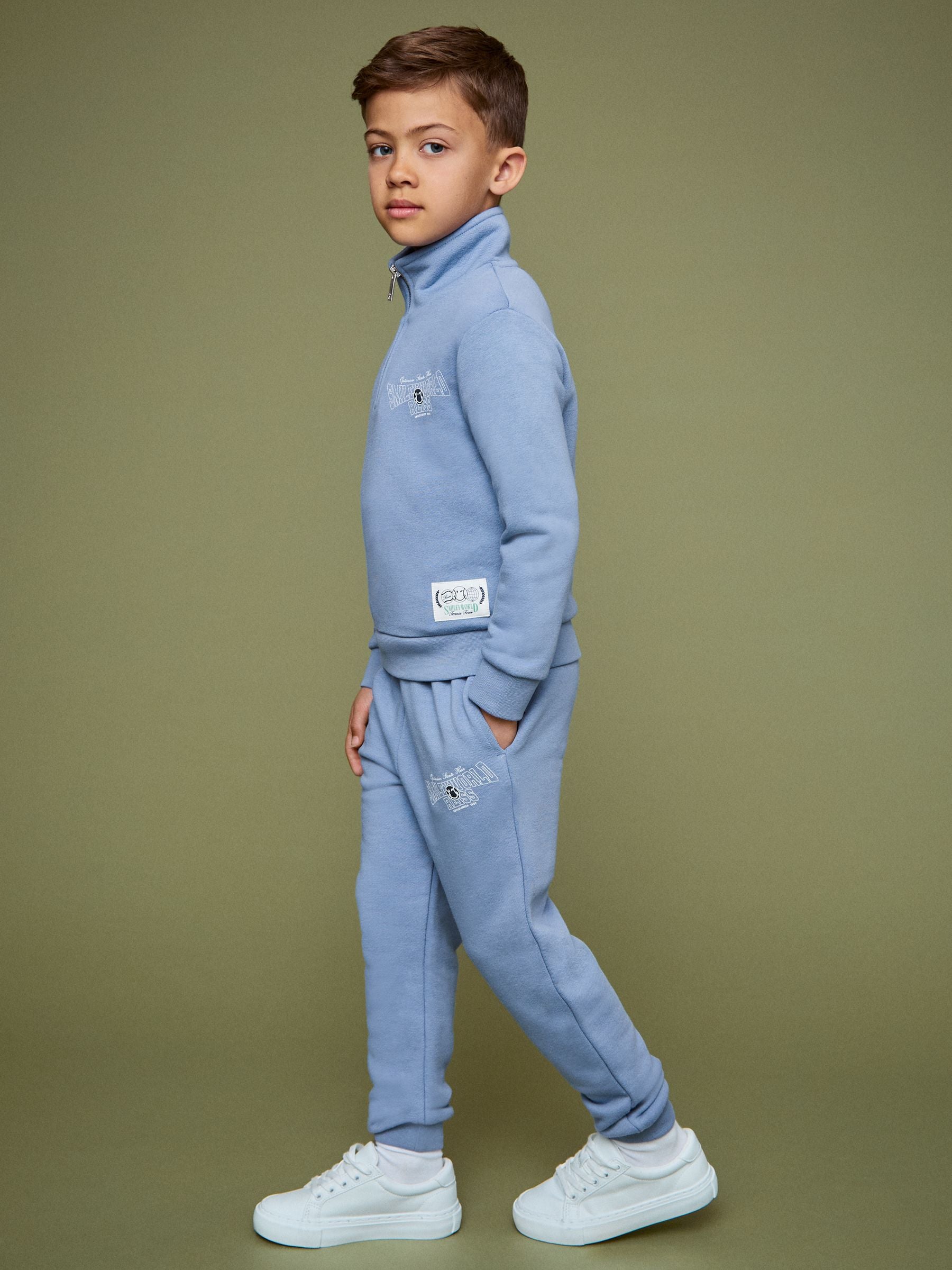 SmileyWorld | Reiss Cuffed Joggers Unisex Fit in Blue