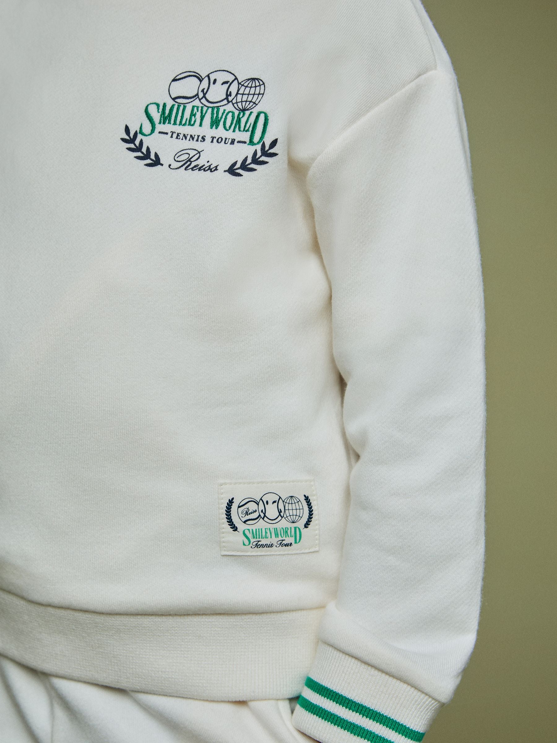 SmileyWorld | Reiss Logo Sweatshirt Unisex Fit in White