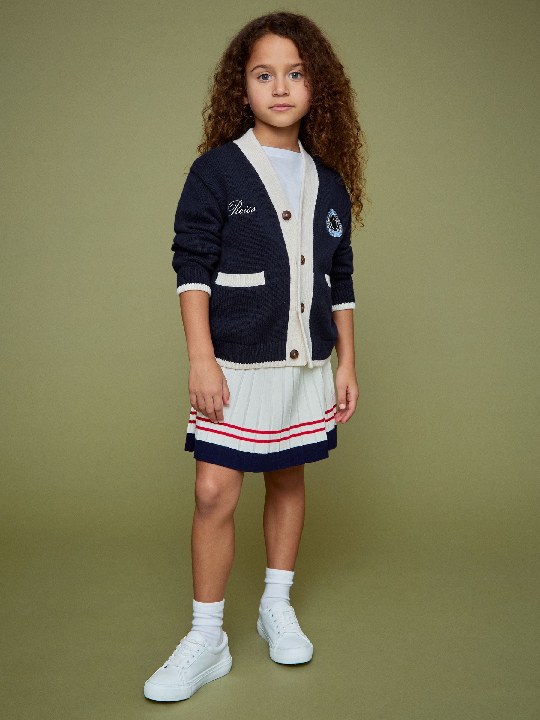 SmileyWorld | Reiss Logo Cardigan Unisex Fit in Off White