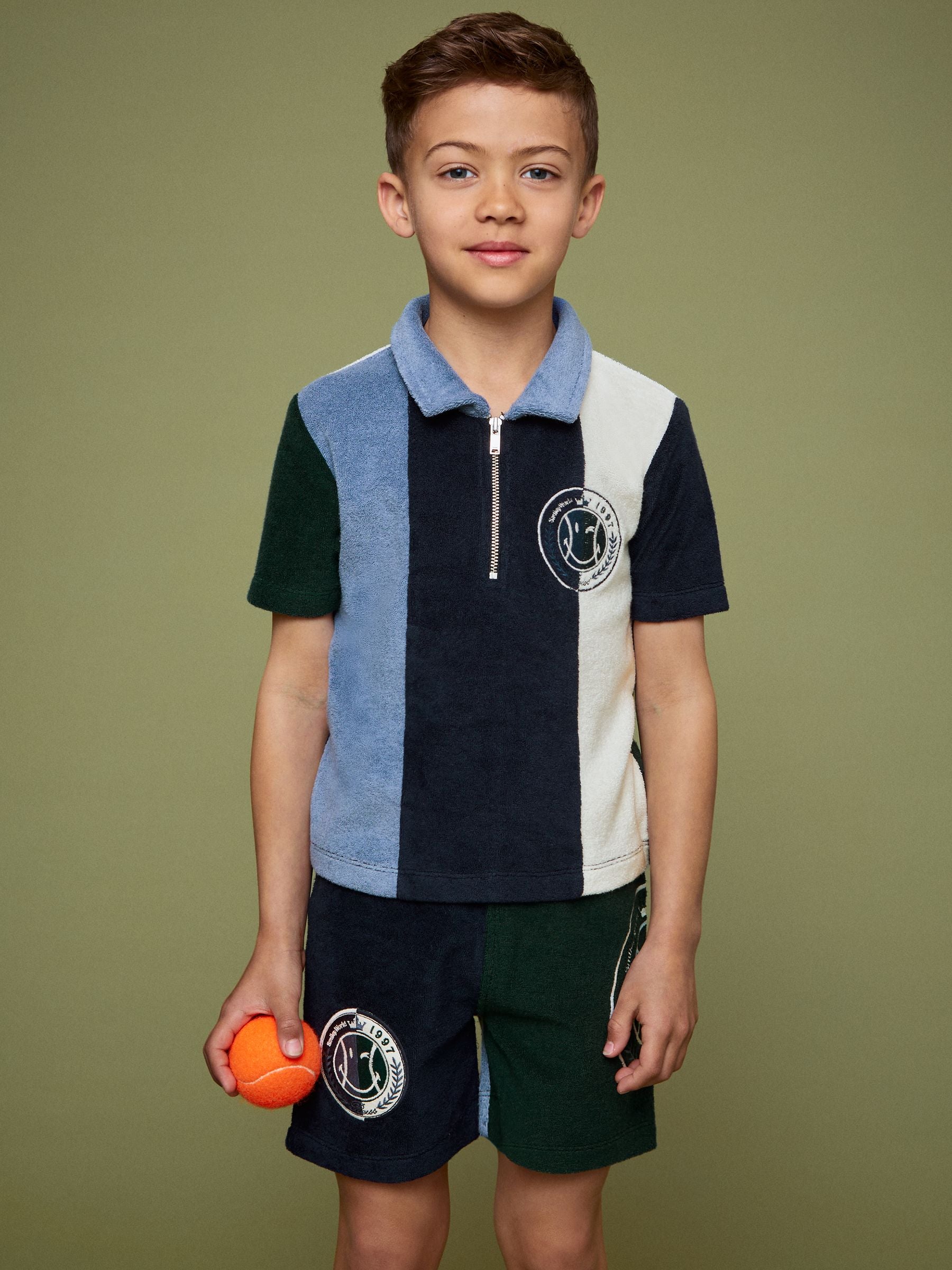 SmileyWorld | Reiss Towel Polo Shirt in Blue