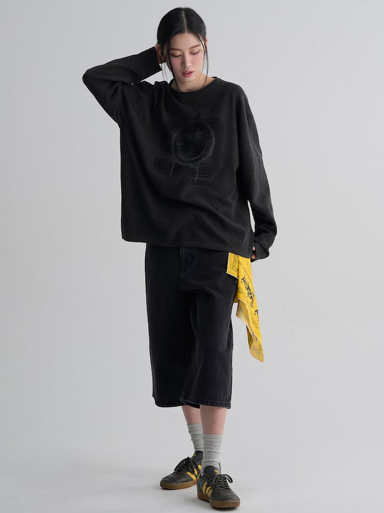 S.W.Smiley Print Pullover - Ash