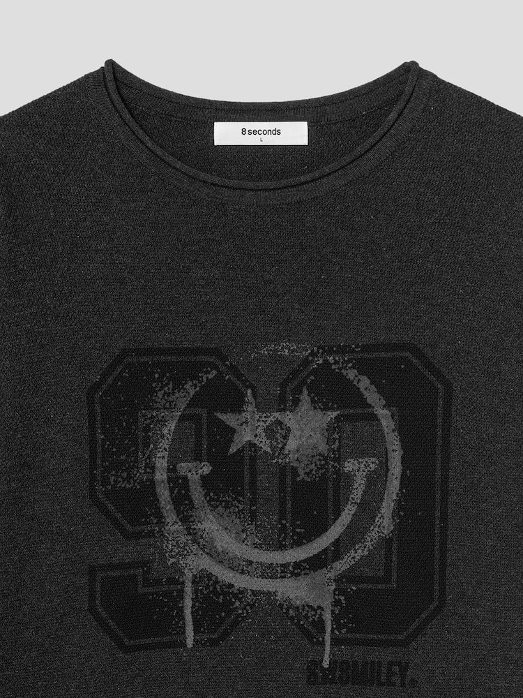 S.W.Smiley Print Pullover - Ash