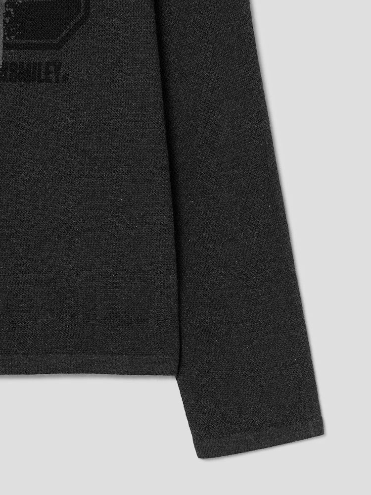 S.W.Smiley Print Pullover - Ash