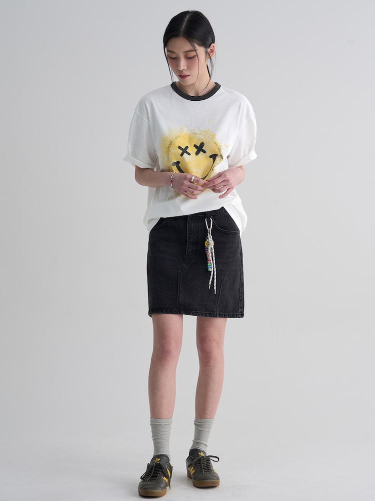 S.W.Smiley Signature Graphic Short Sleeve Tee - White