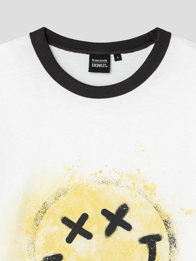 S.W.Smiley Signature Graphic Short Sleeve Tee - White