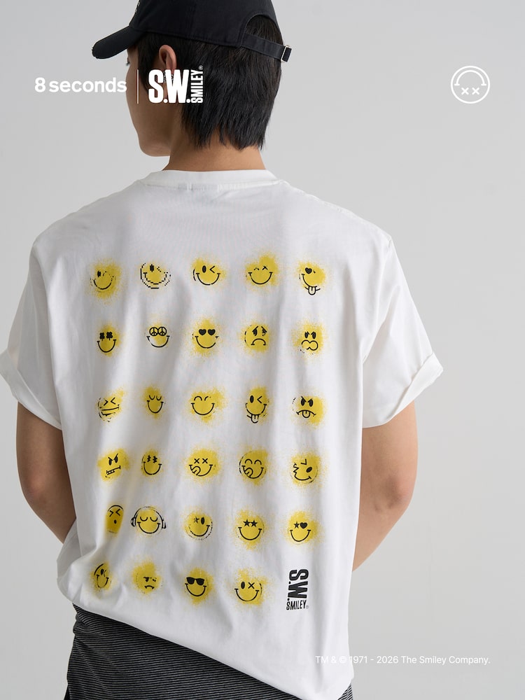 S.W.Smiley Graphic Short Sleeve Tee - White