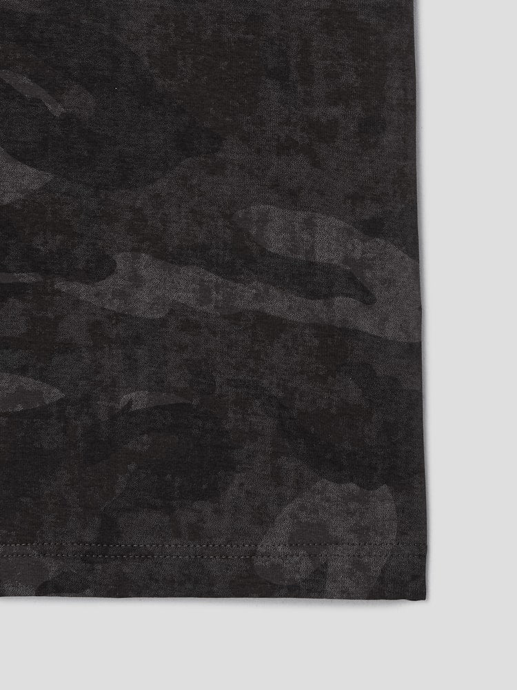 S.W.Smiley Camo Graphic Short Sleeve Tee - Black