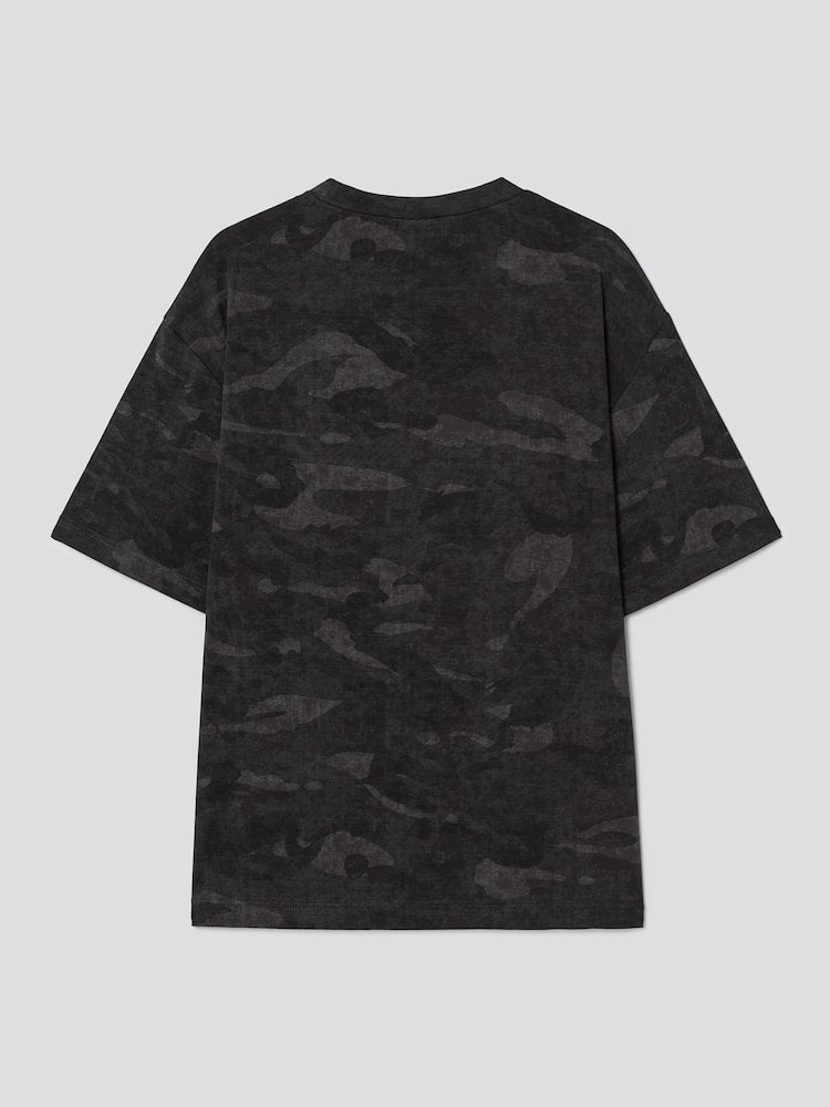 S.W.Smiley Camo Graphic Short Sleeve Tee - Black