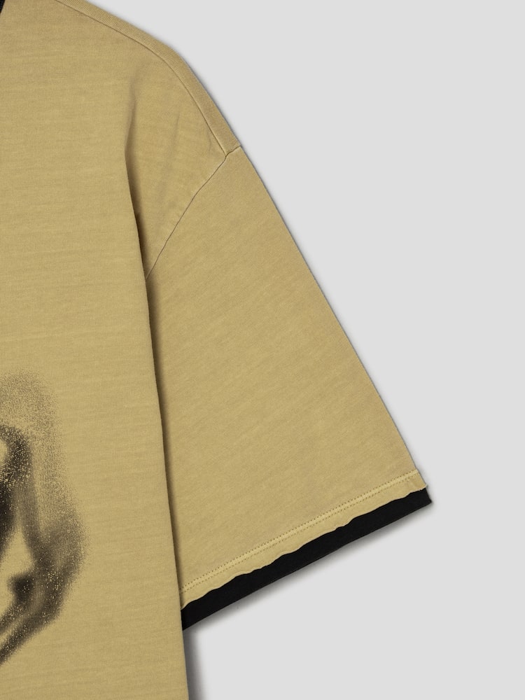 S.W.Smiley Garment-Dyed Short-Sleeve Tee - Yellow