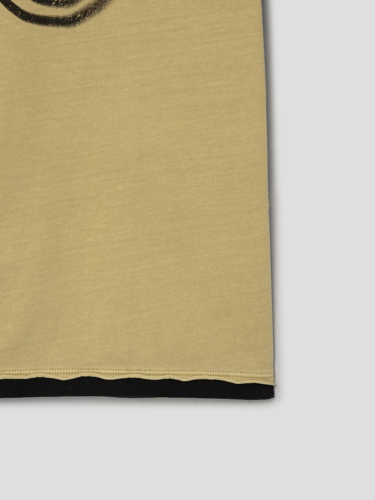 S.W.Smiley Garment-Dyed Short-Sleeve Tee - Yellow