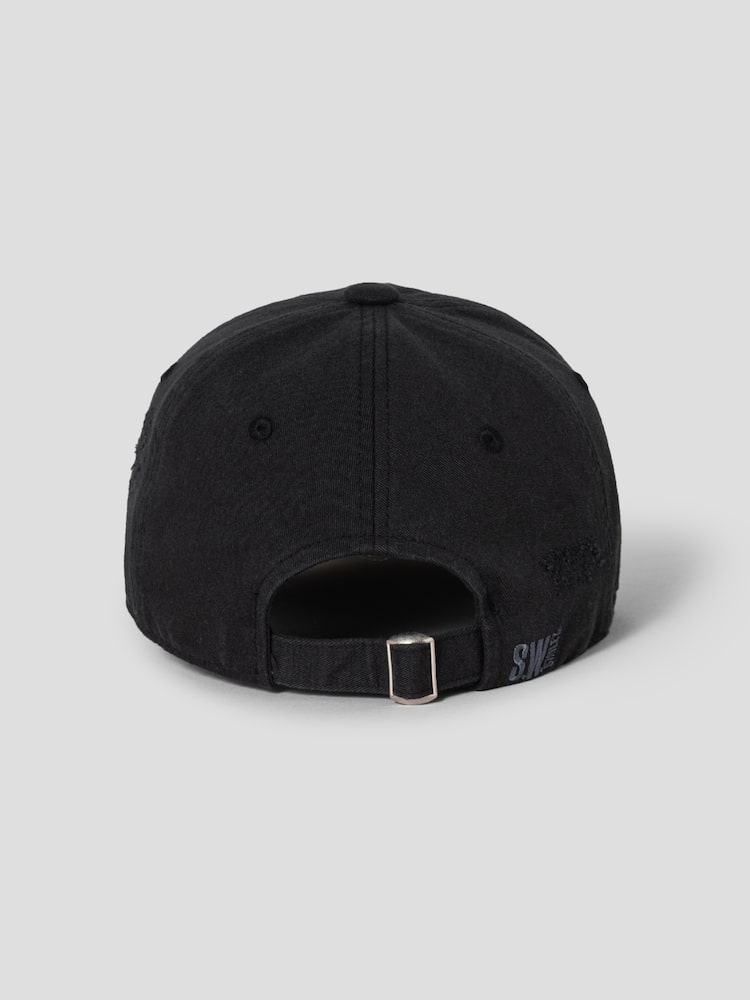 S.W.Smiley Embroidered Letter Cap - Black
