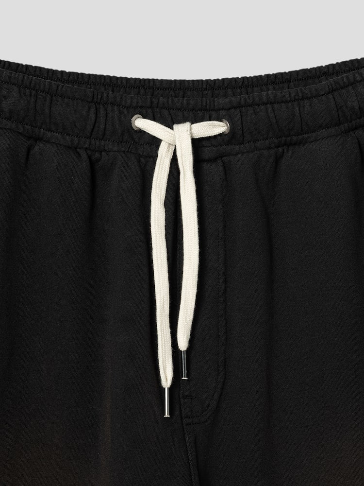 S.W.Smiley Dyed Bermuda Fit Sweatpants - Black
