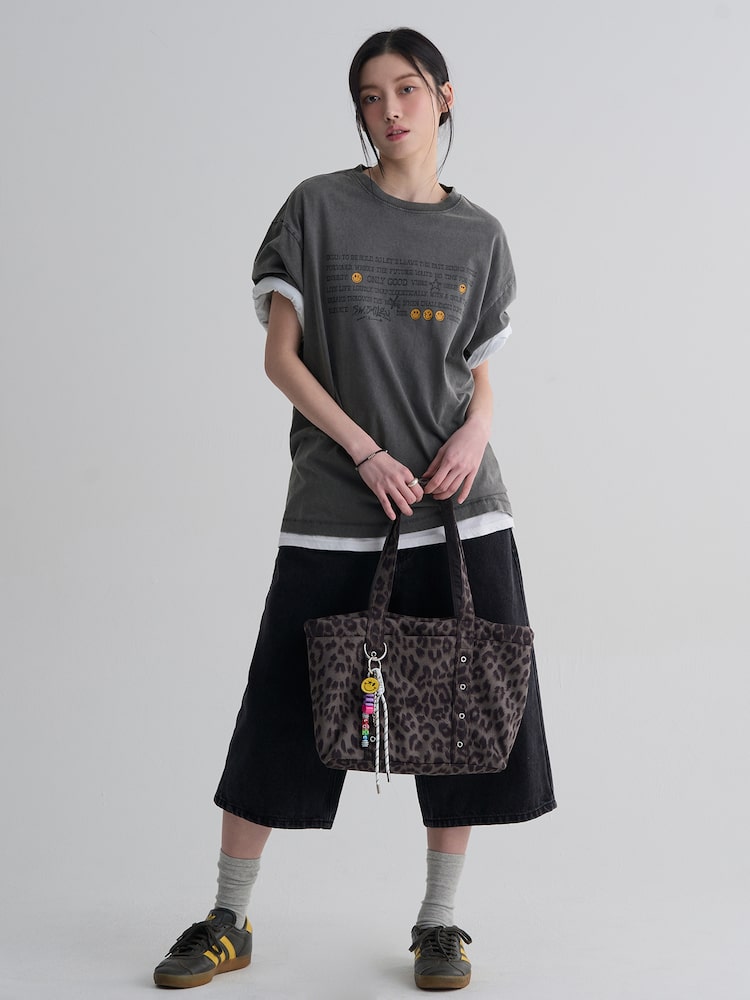 S.W.Smiley Garment-Dyed Short-Sleeve Tee - Ash