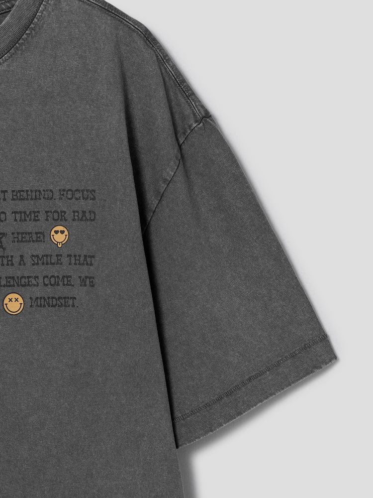 S.W.Smiley Garment-Dyed Short-Sleeve Tee - Ash