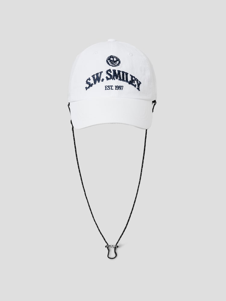 S.W.SMILEY® Embroidered Logo Ball Cap - White