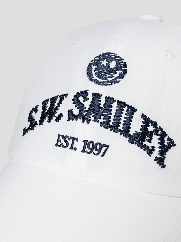 S.W.SMILEY® Embroidered Logo Ball Cap - White