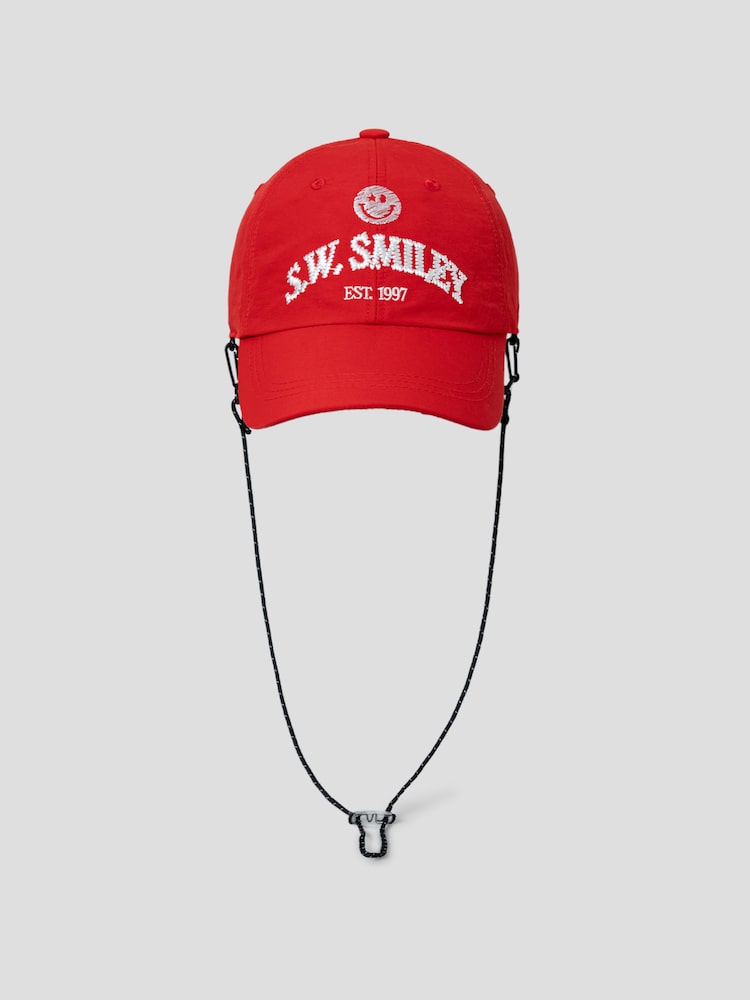 S.W.SMILEY® Embroidered Logo Ball Cap - Red