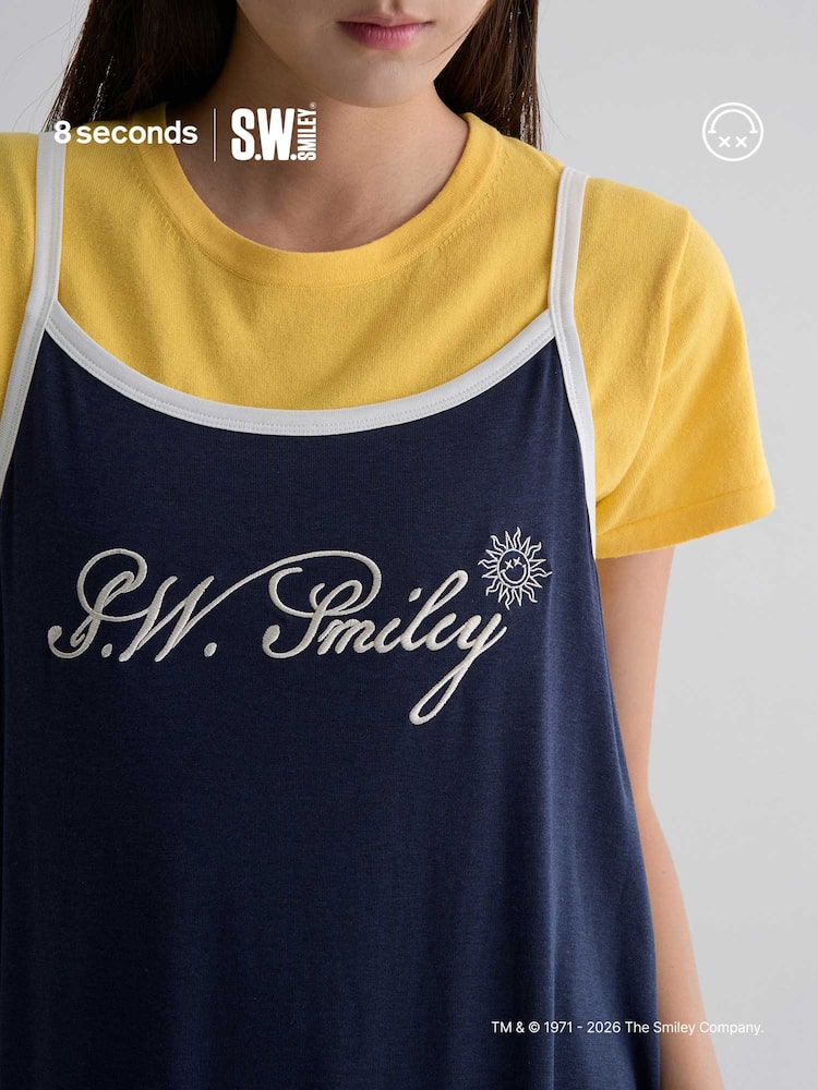 S.W.SMILEY® Jersey Sleeveless Long Dress_Solid - Blue