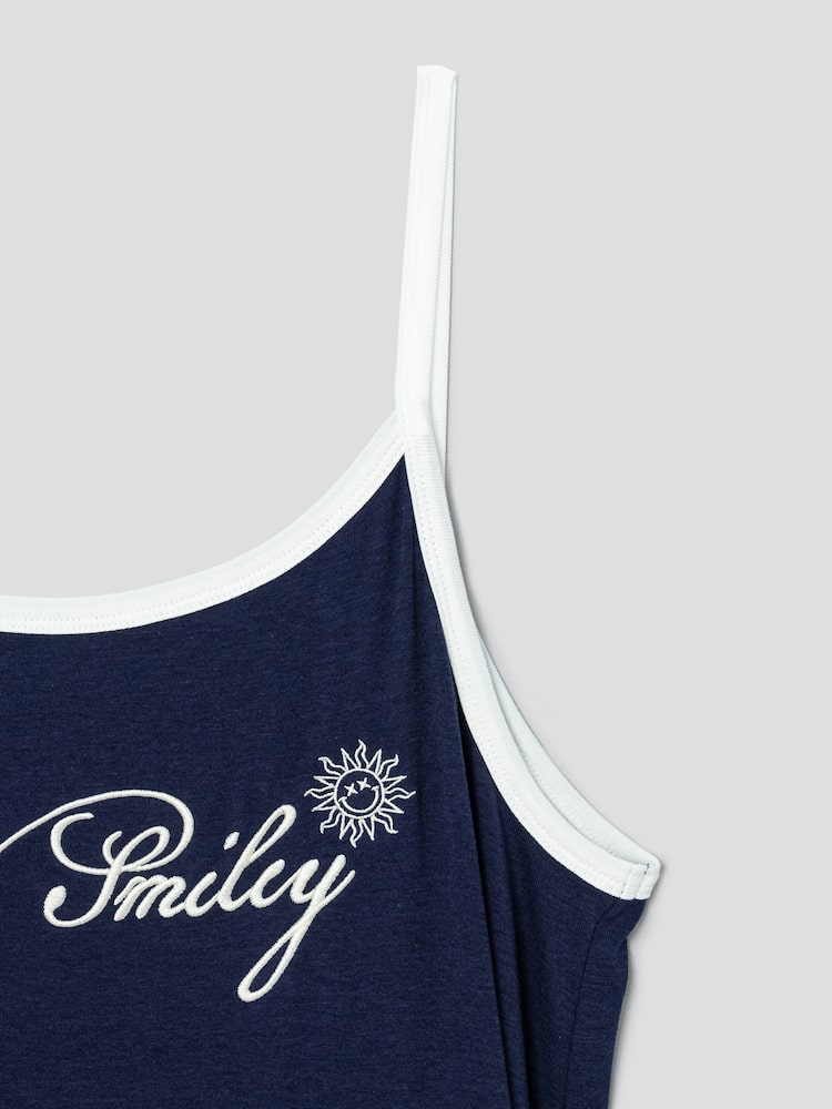 S.W.SMILEY® Jersey Sleeveless Long Dress_Solid - Blue
