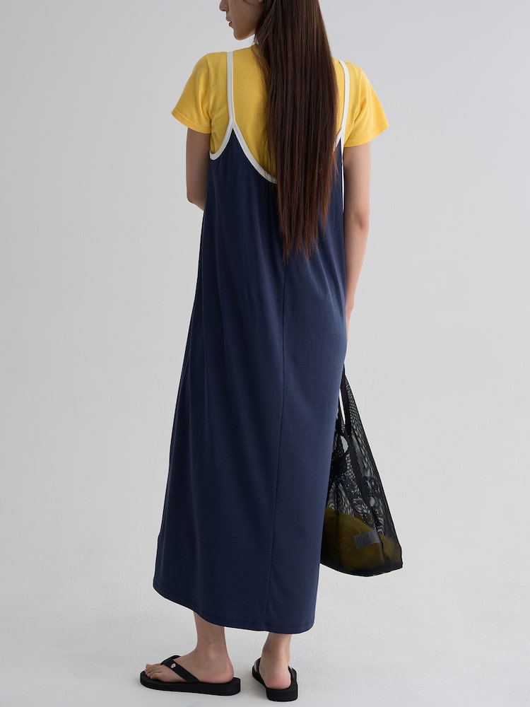 S.W.SMILEY® Jersey Sleeveless Long Dress_Solid - Blue