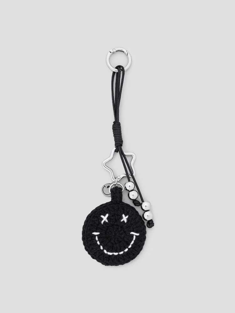 S.W.SMILEY® Hand-knitted Smiley Keyring - Navy